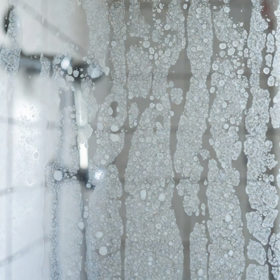 manchas de cal en cristal de ducha